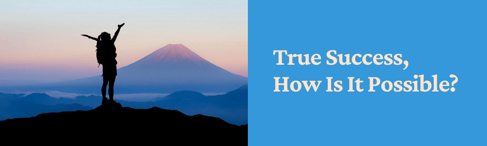 true success girl on a mountain